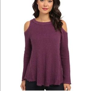 Free people purple cold shoulder sweater